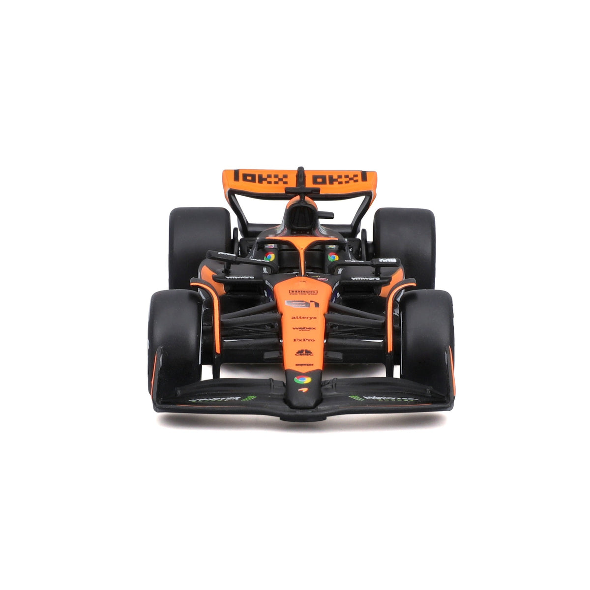 Bburago 1: 43 Formula (without helmet & plastic stand) - McLaren Team MCL38 (2024) 2 - Pk. (Vertical) Die-Cast Model Car