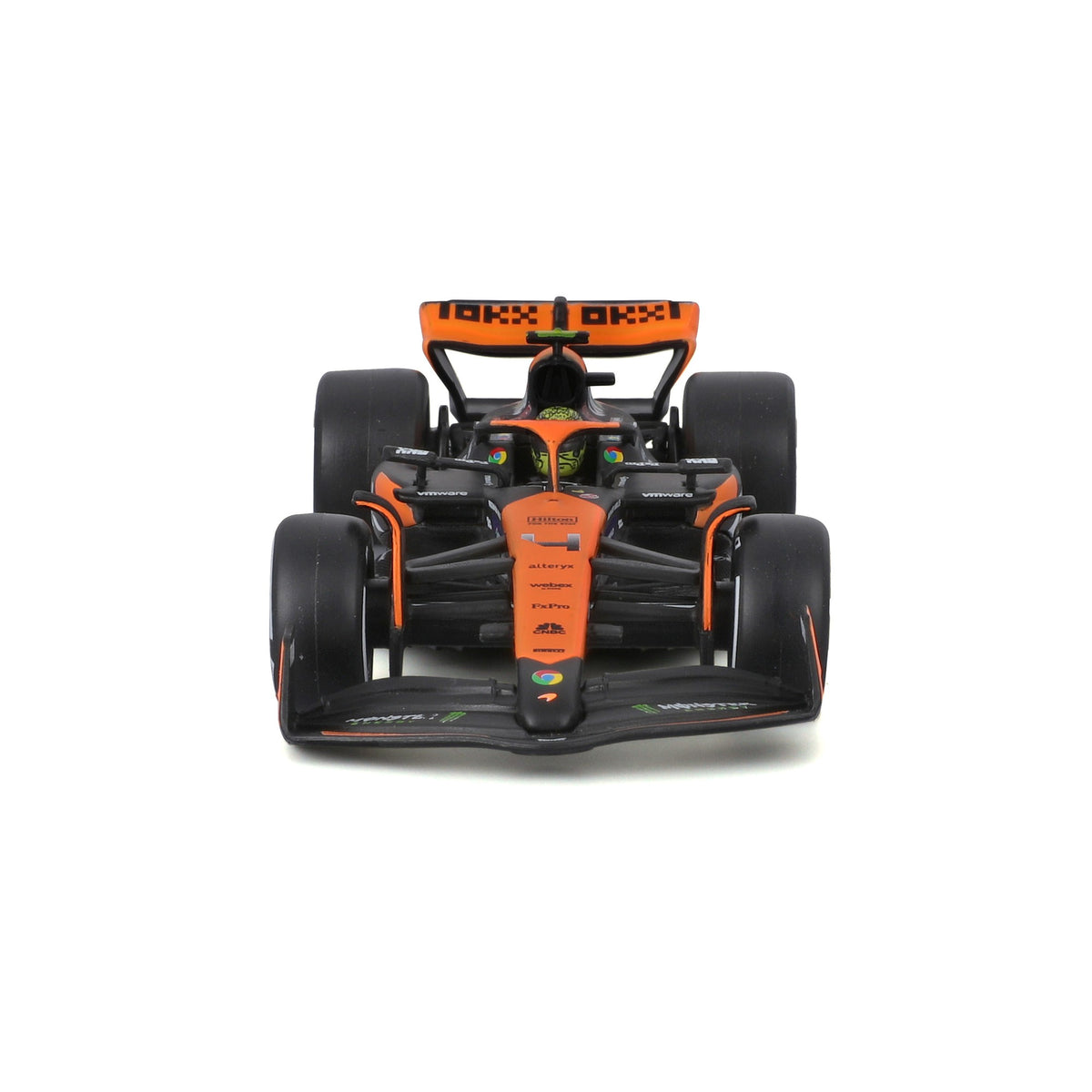Bburago 1: 43 Formula (without helmet & plastic stand) - McLaren Team MCL38 (2024) 2 - Pk. (Vertical) Die-Cast Model Car
